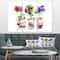 Designart - Abstract Flowers in Glass Vases - Extra Large Floral Wall Art